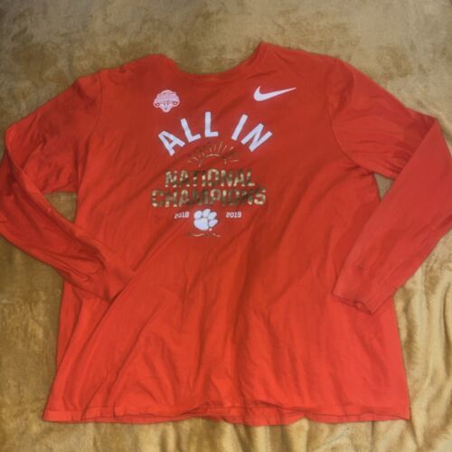 Primary image for Clemson Tigers Nike Long Sleeve Shirt Size 2XL National Champions 2018-2019 NCAA