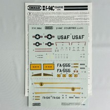 Emhar F-94C Starfire (Late) USAF EM3004 1:72 Scale Decals and Instructions - $7.91