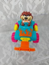 Taz Tasmanian Devil Car Warner Bros Spinning Blue Pink Plastic Toy Vinta... - $3.99