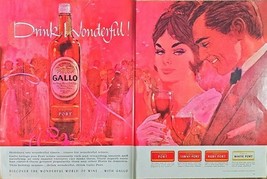 GALLO PORT - Tawny Port - Ruby Port - Dual Ad - 1961 Vintage Print Ad - $201.28 MXN