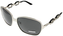 Missoni Sunglasses Women Silver Palladium Black Rectangular MI660 01 - £66.52 GBP