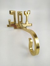 Vintage JOY Solid Brass Long Arm Stocking Holder/Hanger Christmas Rare M... - $49.49