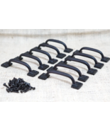 10 CAST IRON HANDLES DRAWER PULLS  4&quot; MATTE BLACK HOME DECOR KITCHEN WIN... - $22.99