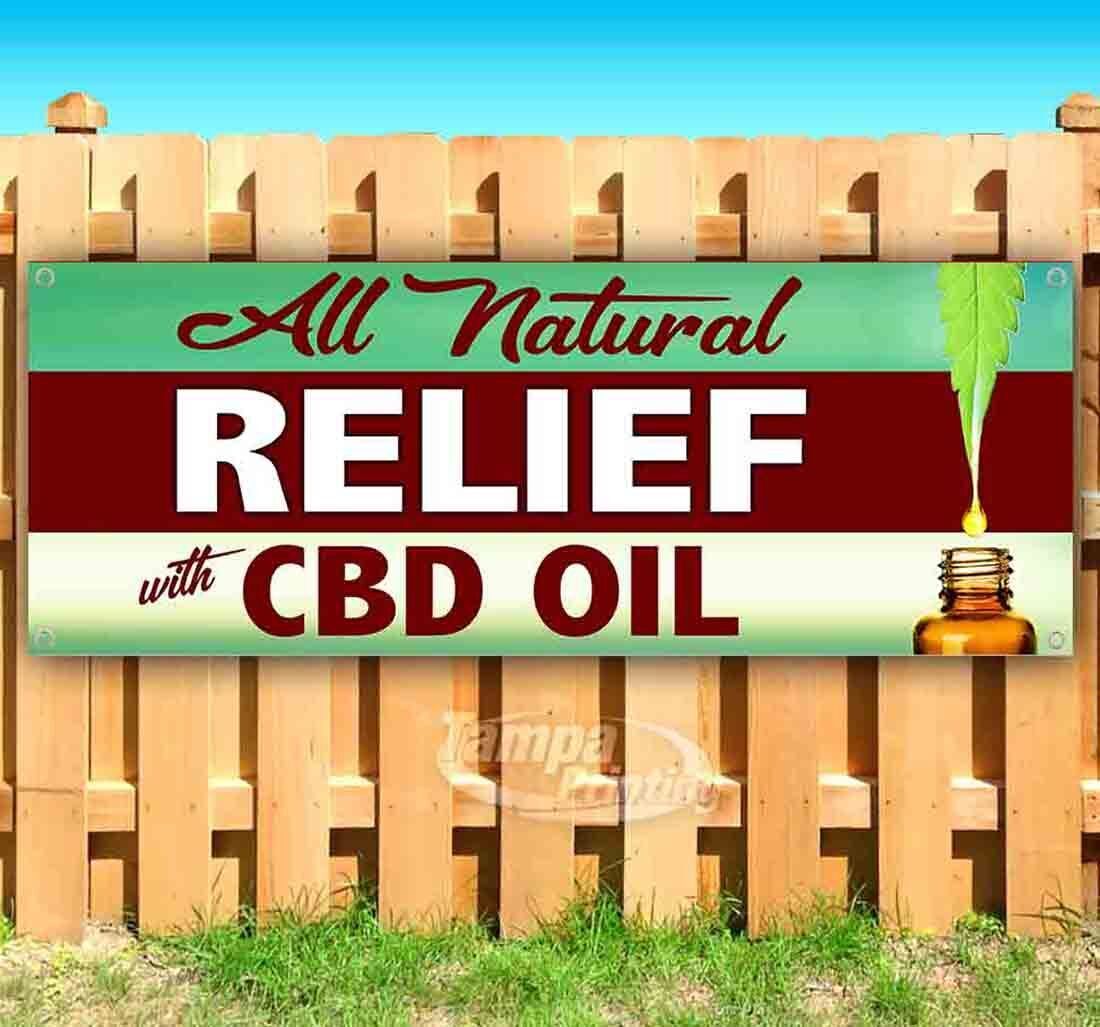 ALL NATURAL RELIEF CBD SCRATCH &amp; DENT Advertising Vinyl Banner Flag Sign... - $8.11