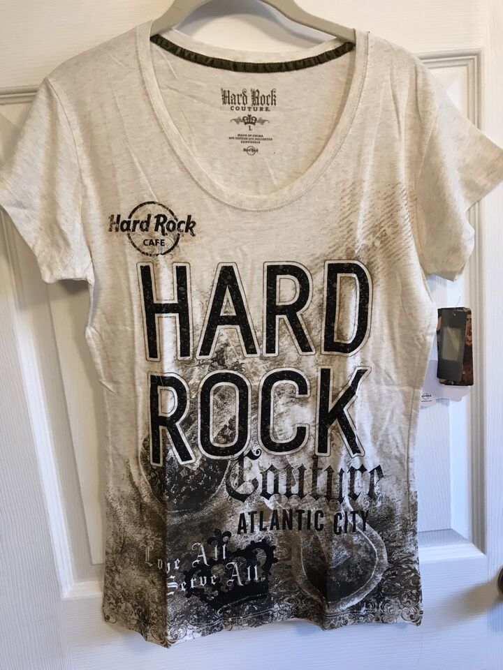 HARD ROCK COUTURE Cafe Atlantic City WOMEN'S T-Shirt MEDIUM, LARGE XL - $19.99