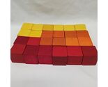 Lot Of (24) Vintage Autumn Color Toy Blocks 1" Red Orange Yellow - $10.39