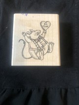 Boy Mouse with Valentine Be mine Rubber Stamp Stampin&#39; Up Retired Valentines Day - £12.60 GBP