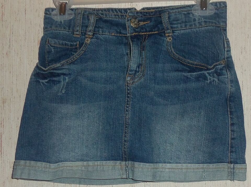 GIRLS CHILDREN'S PLACE  ADJUSTABLE WAIST DISTRESSED BLUE JEAN SKORT  SIZE 12 - $15.85