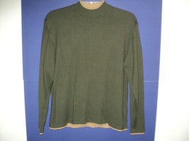 Report Collection Italy Men&#39;s Sweater Large L Olive Green and Tan Wool &amp;... - £15.87 GBP