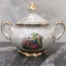 Vintage Yamasen Fine Porcelain Sugar Bowl Made in Japan with 24k Gold - £22.06 GBP