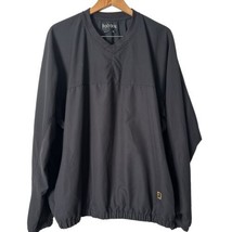 Footjoy Men&#39;s Black Pullover Windbreaker Zip Pockets Embroidered Logo Size XL - £27.63 GBP