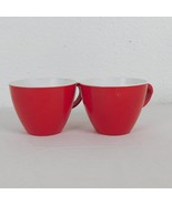 Royalon Melamine Melmac Red White Coffee Tea Cup #304 USA Set of 2 Vinta... - £7.32 GBP