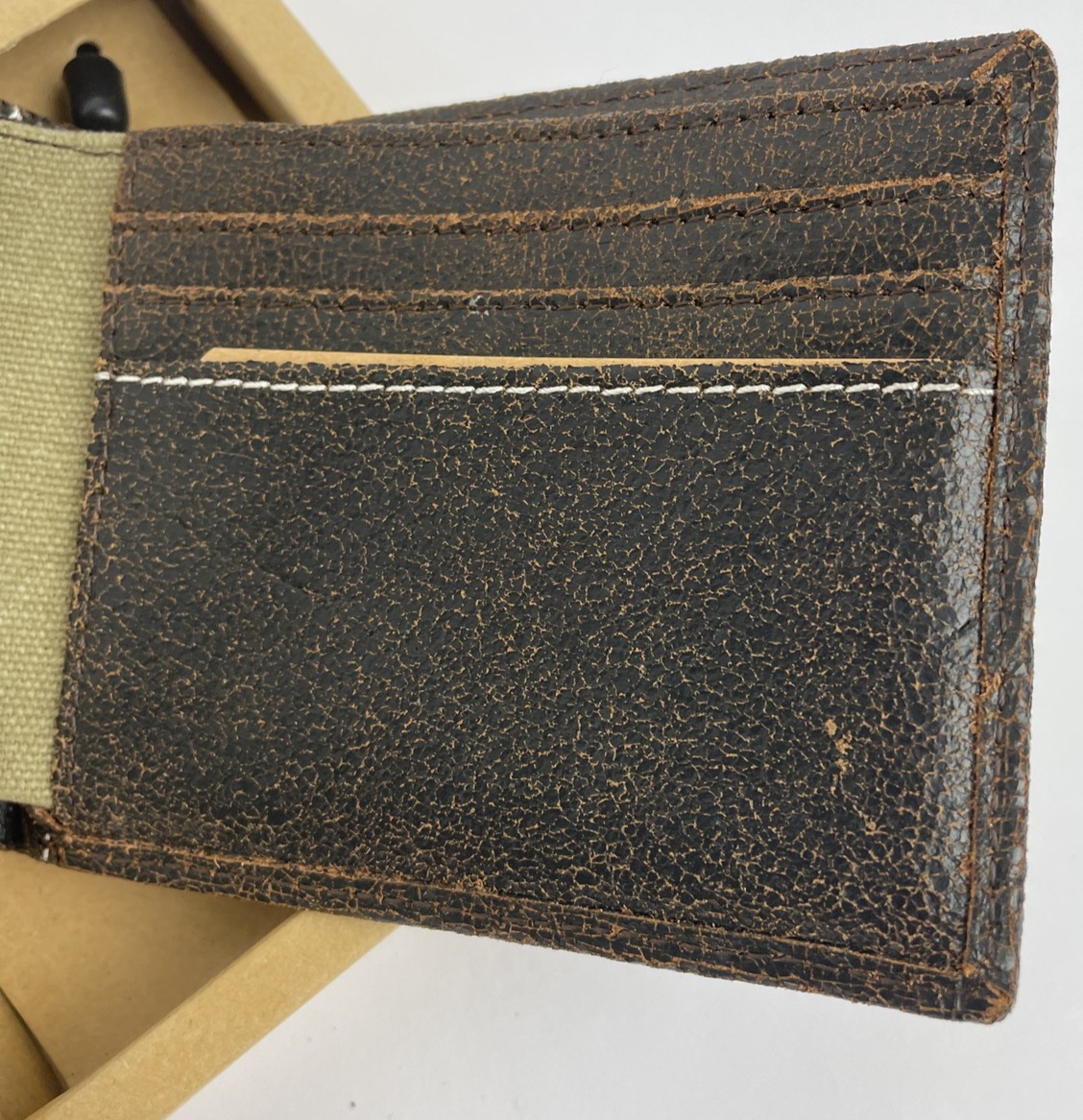 Bill Adler 1981 Brown Men's Bifold Leather Wallet Slim Billfold Wallet Handmade Item image 4