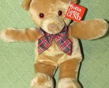 GUND BO BEAR PLUSH TEDDY w/HANG TAG 10&quot; STUFFED ANIMAL TAN BROWN RED PLA... - $9.00
