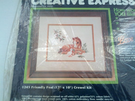 Vintage 1984 crewel kit friendly foal picture creative expressions brand... - $19.75