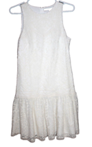 White House Black Market Mesh Lace A-Line Size 2 Back Zip Lined Dress Ivory - £17.70 GBP