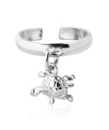 Cute Dangling Little Turtle Sterling Silver Toe or Pinky Ring - £11.35 GBP