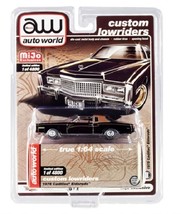 1975 Cadillac Eldorado Black Custom Lowriders 1:64 Diecast Autoworld Black - $18.79