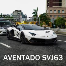 1:24 Lamborghini Aventado SVJ63 Supercar Alloy Die Cast Toy Car Model Sound and  - £24.03 GBP