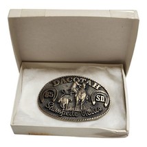 ADM Dacotah Stampede Solid Brass Buckle 1985 Rodeo Aberdeen South Dakota... - $32.73