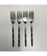 Oneida Community Madrid (4) Salad Forks Faded Black Accent Stainless Fla... - $19.99