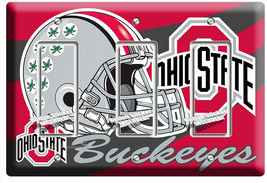 OHIO STATE BUCKEYES UNIVERSITY FOOTBALL TEAM 3 GFCI LIGHT SWITCH ROOM HO... - £21.22 GBP