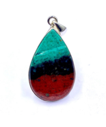 92.5 SILVER PENDANT - Sonora Sunrise Cabochon Pendant - Pear Pendant - 3... - $70.00