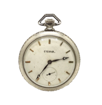 Antique Eterna Swiss Pocket Watch w/ Double Headed Eagle Symbol - £177.64 GBP