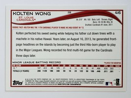 2014 Kolten Wong Topps Mlb Baseball Card # 46 Rookie Card Rc St Louis Cardinals - £6.28 GBP