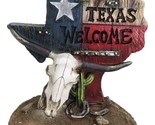 Western Welcome State Of Texas Map With Horseshoe And Longhorn Skull Fig... - £22.36 GBP