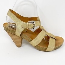 Kork Ease Womens Gold Leather Strap Heel Sandal Size 9   SEE PICTURES - £17.87 GBP