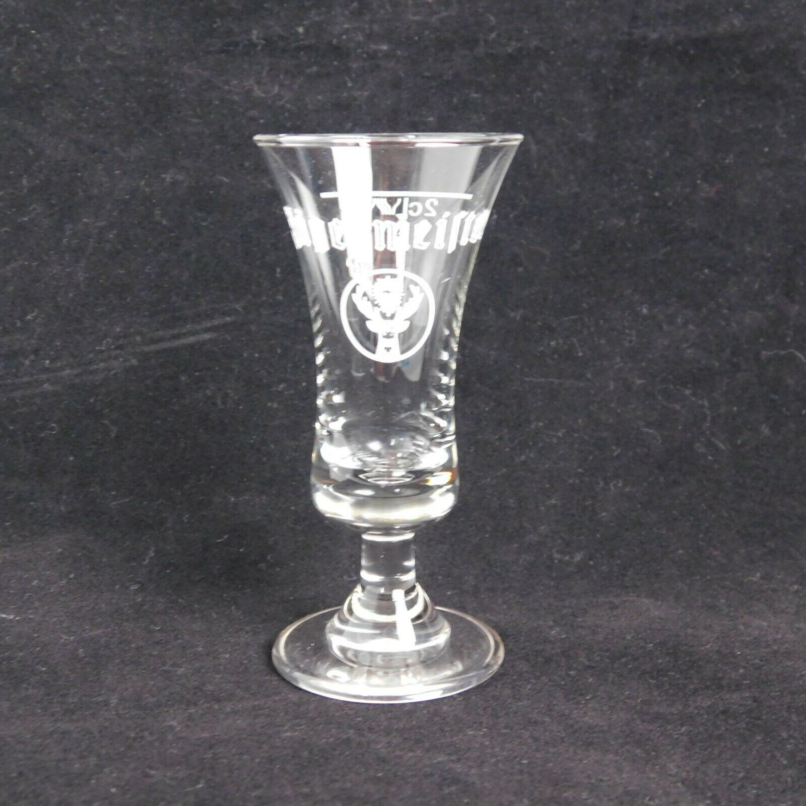 Primary image for Jagermeister Footed Shot Glass White Stag Logo Barware 3.5 High Alcohol Digestif