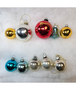 Christmas Mercury Glass Balls Lot of 10 Bell Shiny Brite Moon Stars Sten... - £9.57 GBP