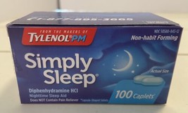 Simply Sleep by Tylenol PM Diphenhydramine HCL 100 Caplets 25 mg - £10.62 GBP