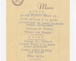 Hotel Richemond Lunch Menu Geneva Switzerland 1933  - $47.52
