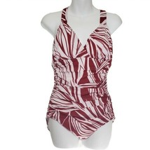 Dreamsuit Womens Red Floral Palm Print Slimming Control One Piece Swimsu... - $45.00