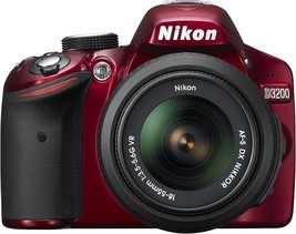 Nikon D3200 24.2 Mp Cmos Digital Slr With 18-55Mm F/3.5-5.6 Af-S Dx Vr, Red - £322.11 GBP