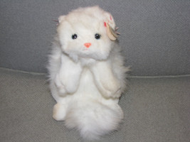 Ty Classic Cat White Persian Kitty Cat Angel 1997 China Pink Ribbon Bow 12&quot; Bean - £18.19 GBP