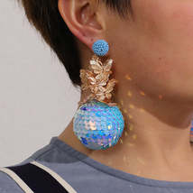 Blue Howlite &amp; 18K Gold-Plated Butterflies Sequin Ball Drop Earrings - £4.00 GBP