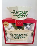 Lenox Holiday Archive Paneled Bowl 7-inch NEW Holly Berries - £28.36 GBP
