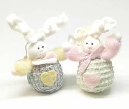 Plush Roly Poly Bunny Ornament Set/2 (A) - £11.98 GBP