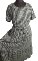 Lane Bryant Black Gingham Short Sleeve Textured Midi Dress -Pockets- Plus 26 - £23.59 GBP