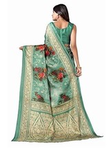 Women&#39;s Printed Art Silk Saree with Unstitched Blouse Piece Sari - $18.88