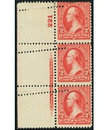 267, Mint H RARE Double Perf Error PL# Strip of 3 - Stuart Katz - $125.00