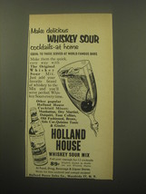 1959 Holland House Whiskey Sour Mix Advertisement - $14.99