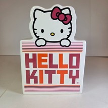 Hello Kitty Ceramic Coin Bank Sanrio 2012 Pink Orange Retro Design 6.5&quot; ... - $15.99