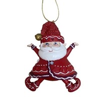 Kurt Adler Red and White  Santa Gnome Ornament Legs Apart Hanging With Tag - £6.53 GBP
