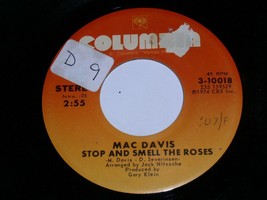 Mac Davis Stop And Smell The Roses Poor Boy Boogie 45 Rpm Record Columbia Label - £9.39 GBP