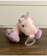 WUBBANUB NOOKUMS Pink Purple Pacifier Binky Holder Plush Unicorn - £23.45 GBP