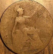 1908 Great Britain Edward Vii Half Penny - £1.21 GBP